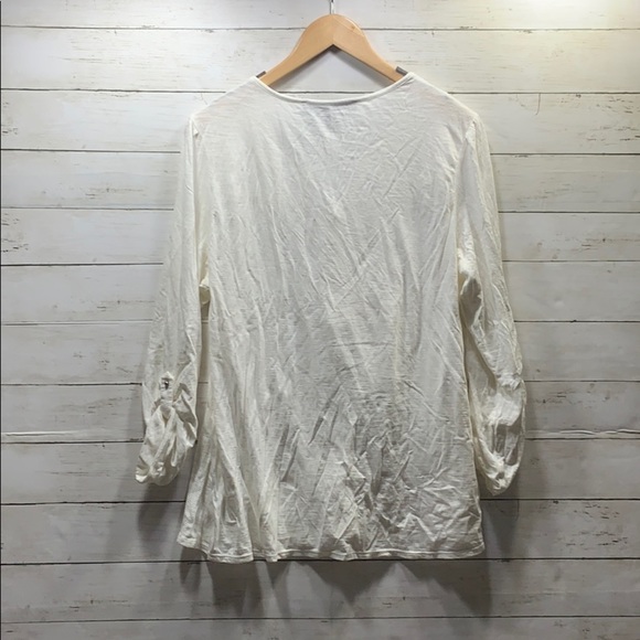 NWOT Gloria Vanderbilt White Lace blouse Sz. L - Picture 6 of 8